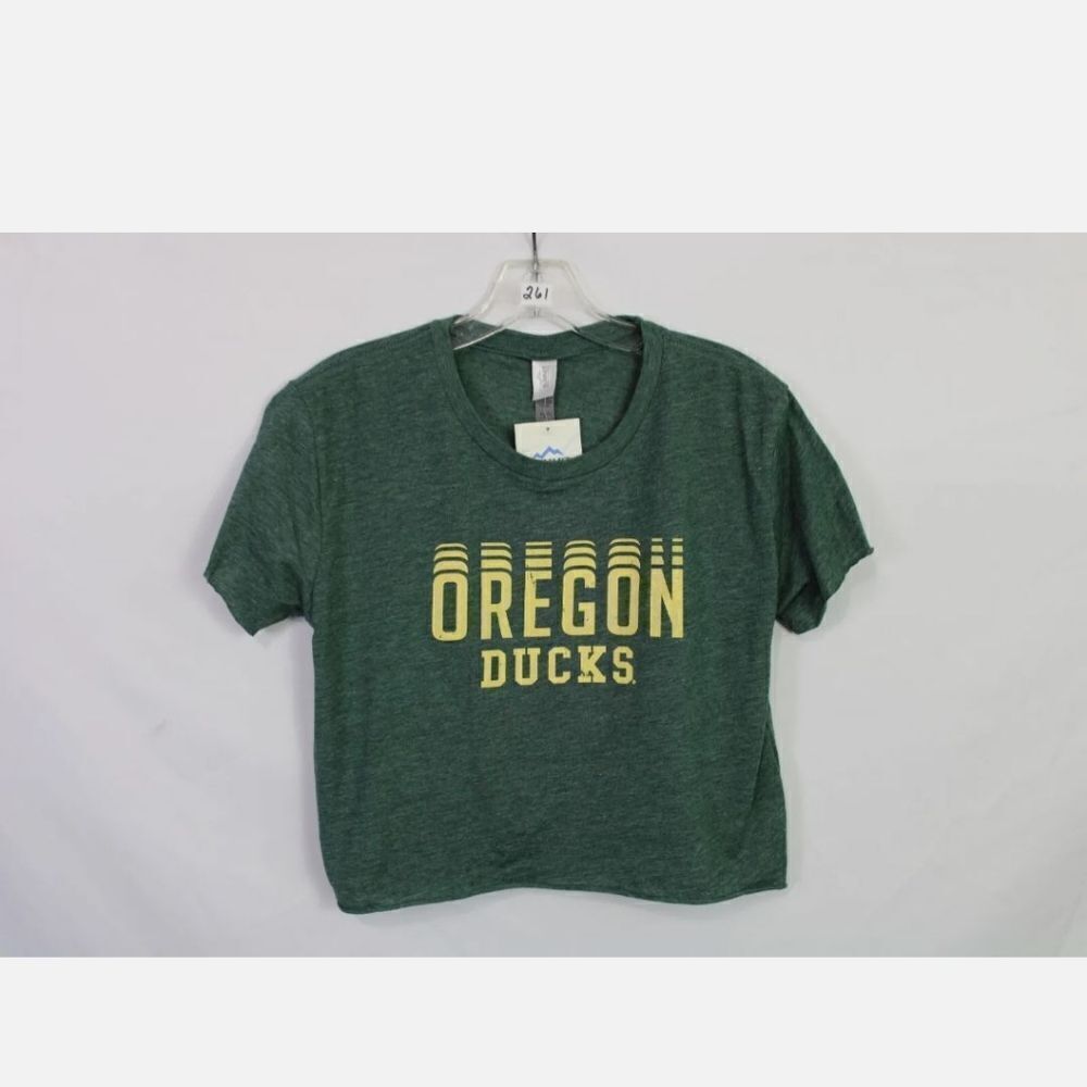 SUMMIT SPORTSWEAR LIGHTWEIGHT CROPPED CREW NECK TEE SIZE M OREGON DUCKS NWT
